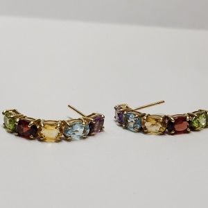 VINTAGE multi stone half hoop posts.